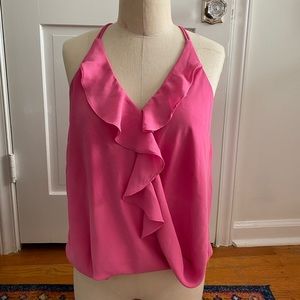 Pink ruffled top